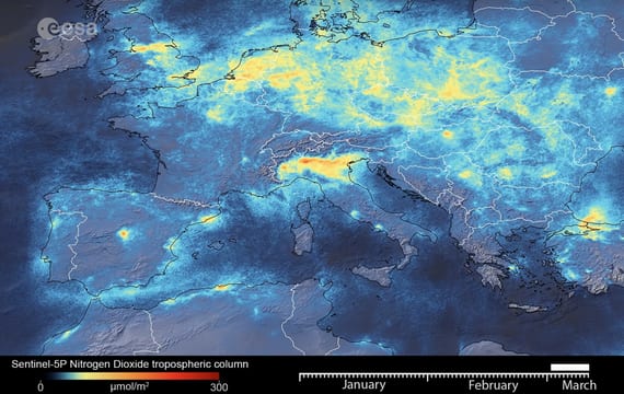 Qualité de l'air en Italie en mars 2020