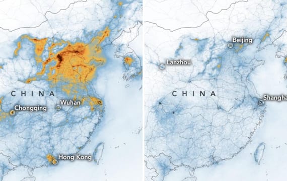 Qualité de l'air en Chine avant et après le confinement